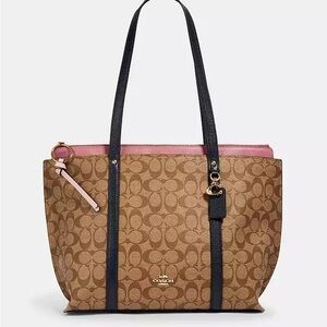 Coach Signature Brown and Pink Tote